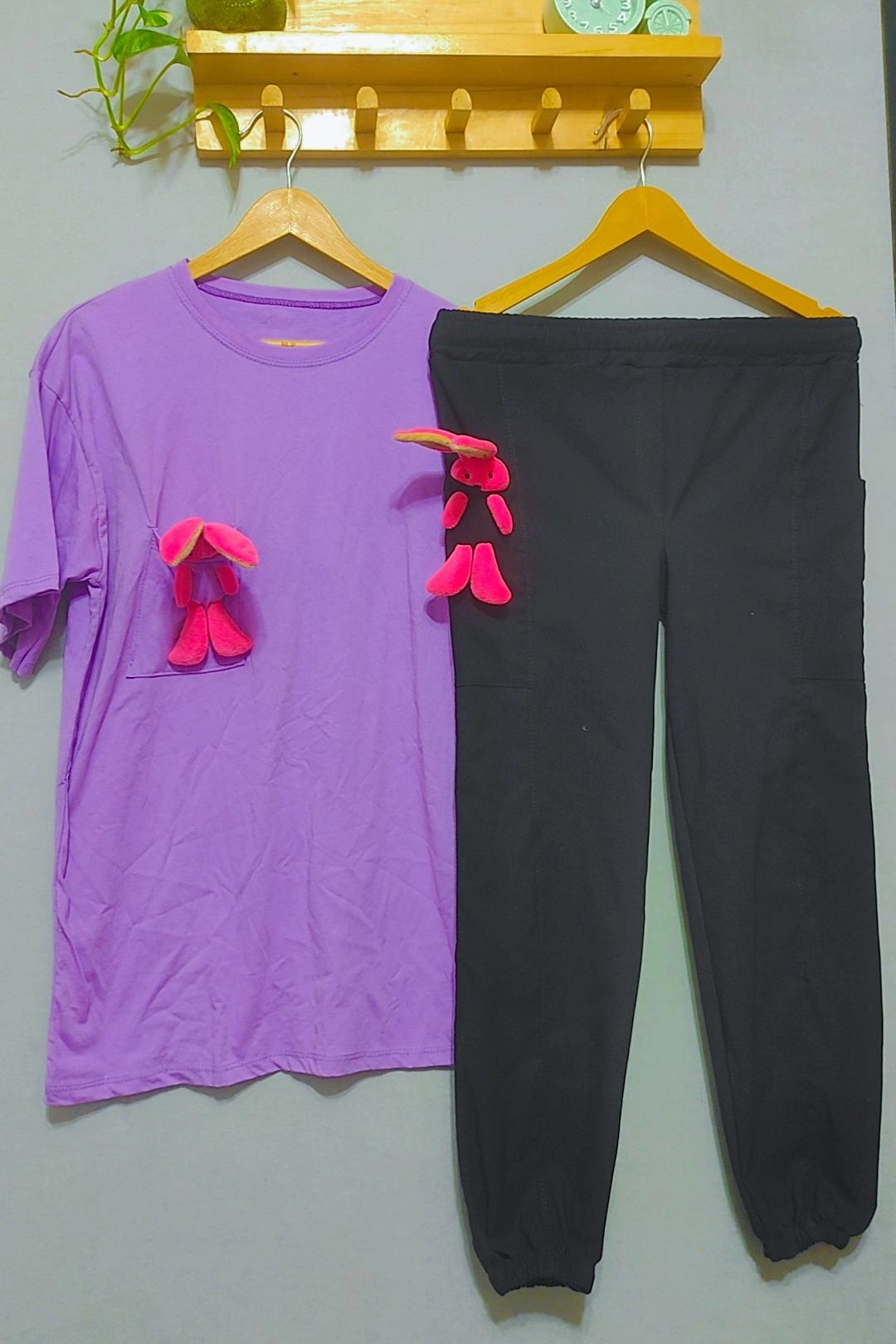 ست تیشرت شلوار جیب خرگوشی،شلوار اسلش